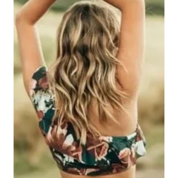 ALBION SWIM Multicolor Messina Print Icon Wave One Shoulder Swim Top Size Small - Picture 2 of 9